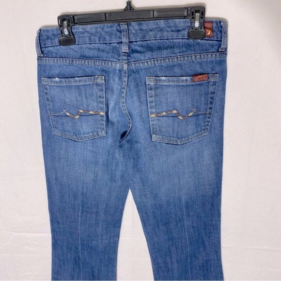 7 For All Mankind Med Wash Low Rise Straight Boot Cut Jeans 29 - Picture 12 of 15